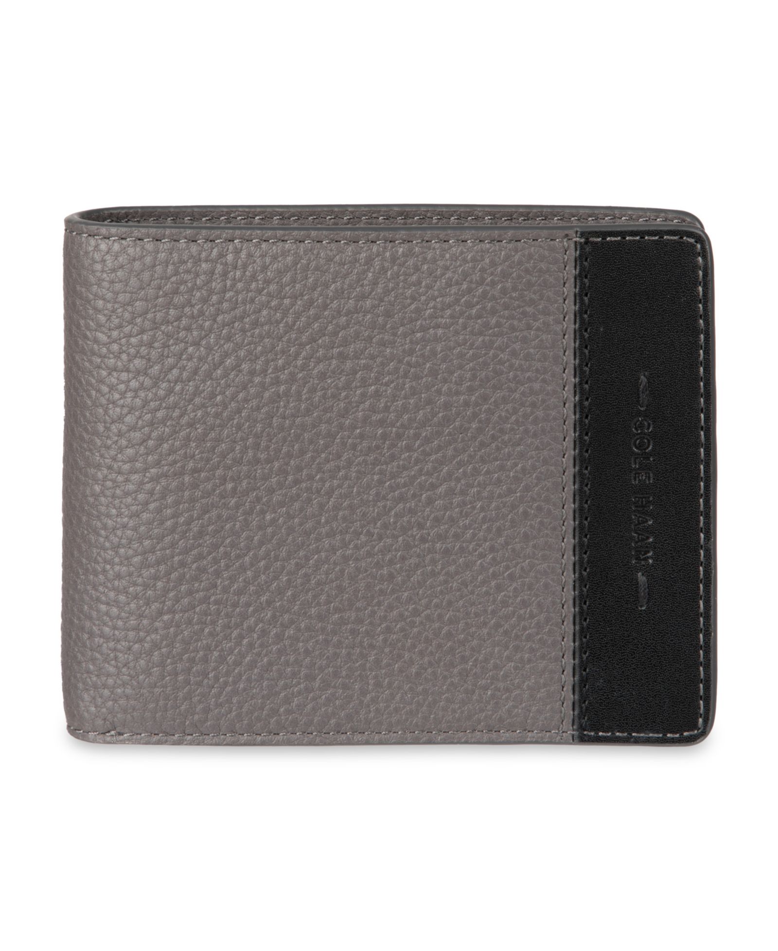 Мужской кожаный кошелек Cole Haan Slimfold RFID Two-Tone Pebbled Leather