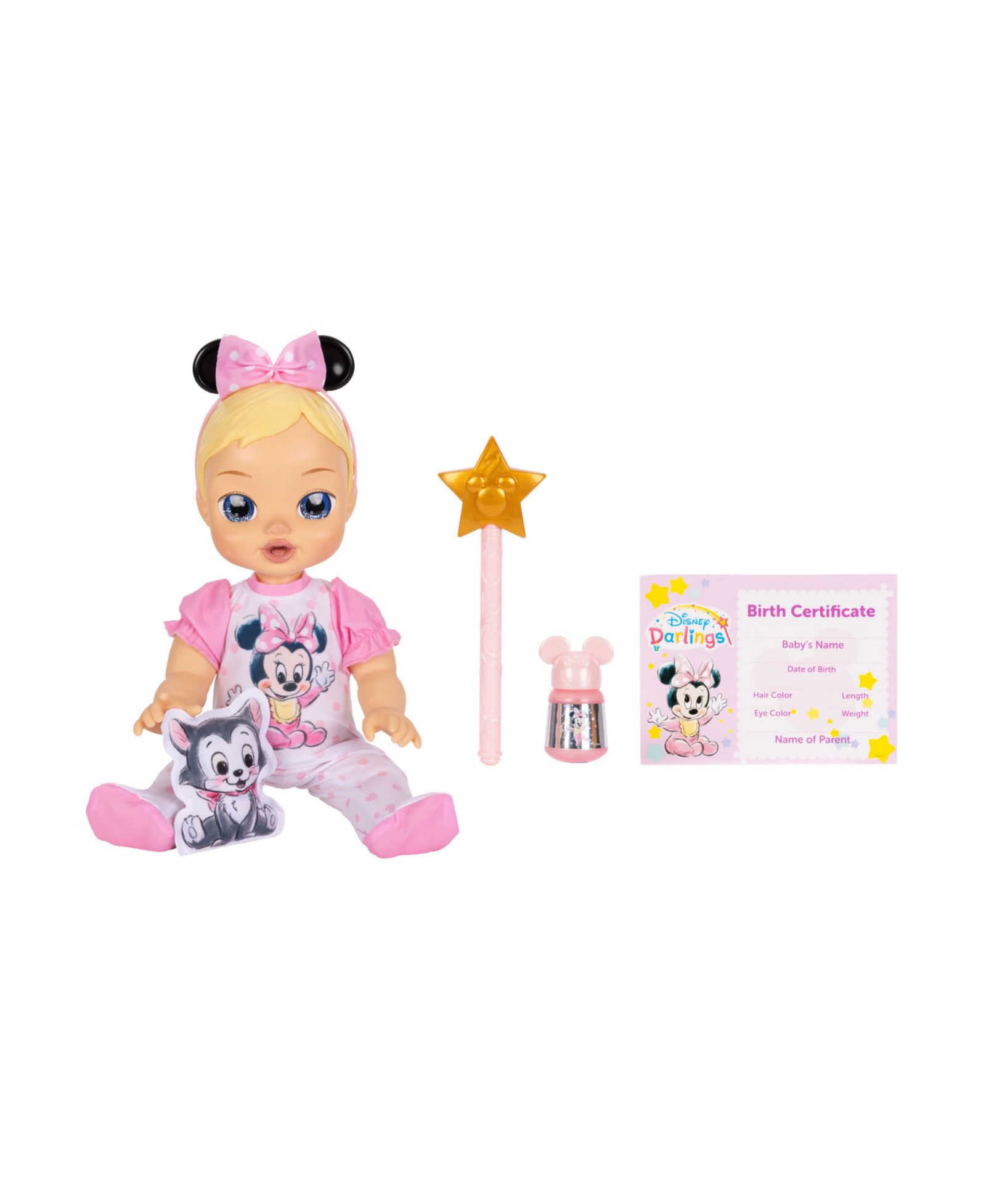 Disney Darlings Deluxe Minnie Mouse 13" Interactive Light-Up Baby Doll, Ages 2+