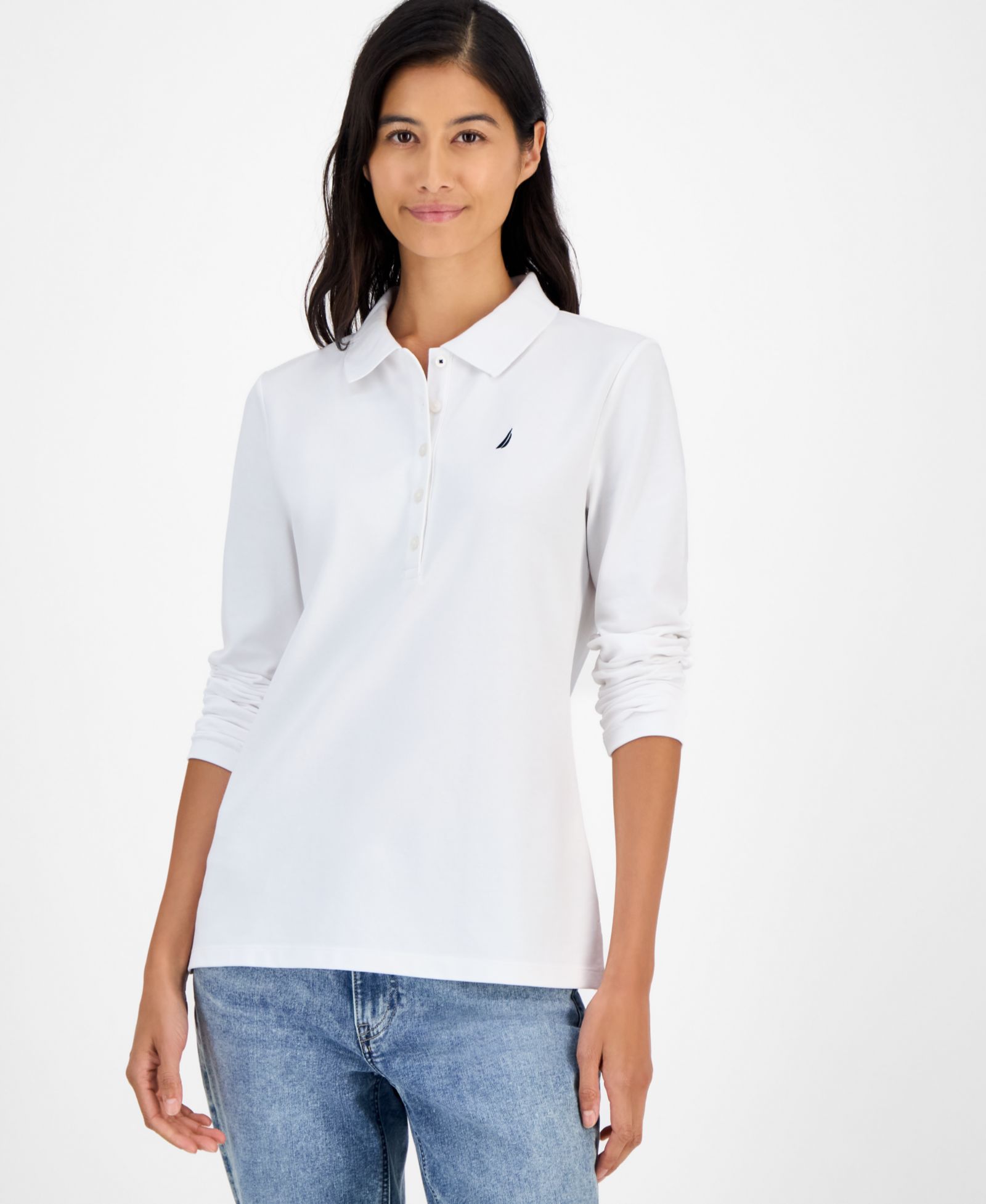 Nautica Women's Long Sleeve Polo Shirt