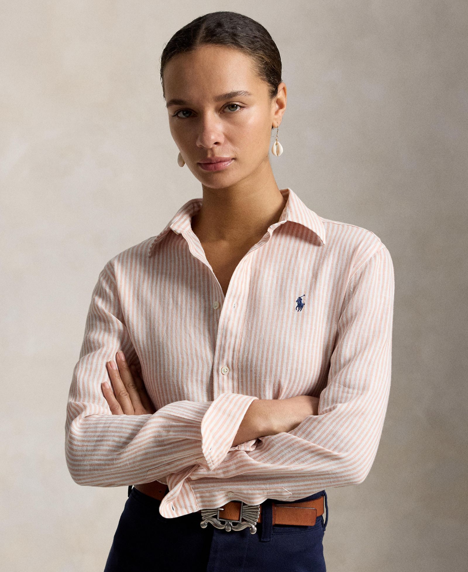 Polo Ralph Lauren Women's Classic-Fit Striped Linen Shirt