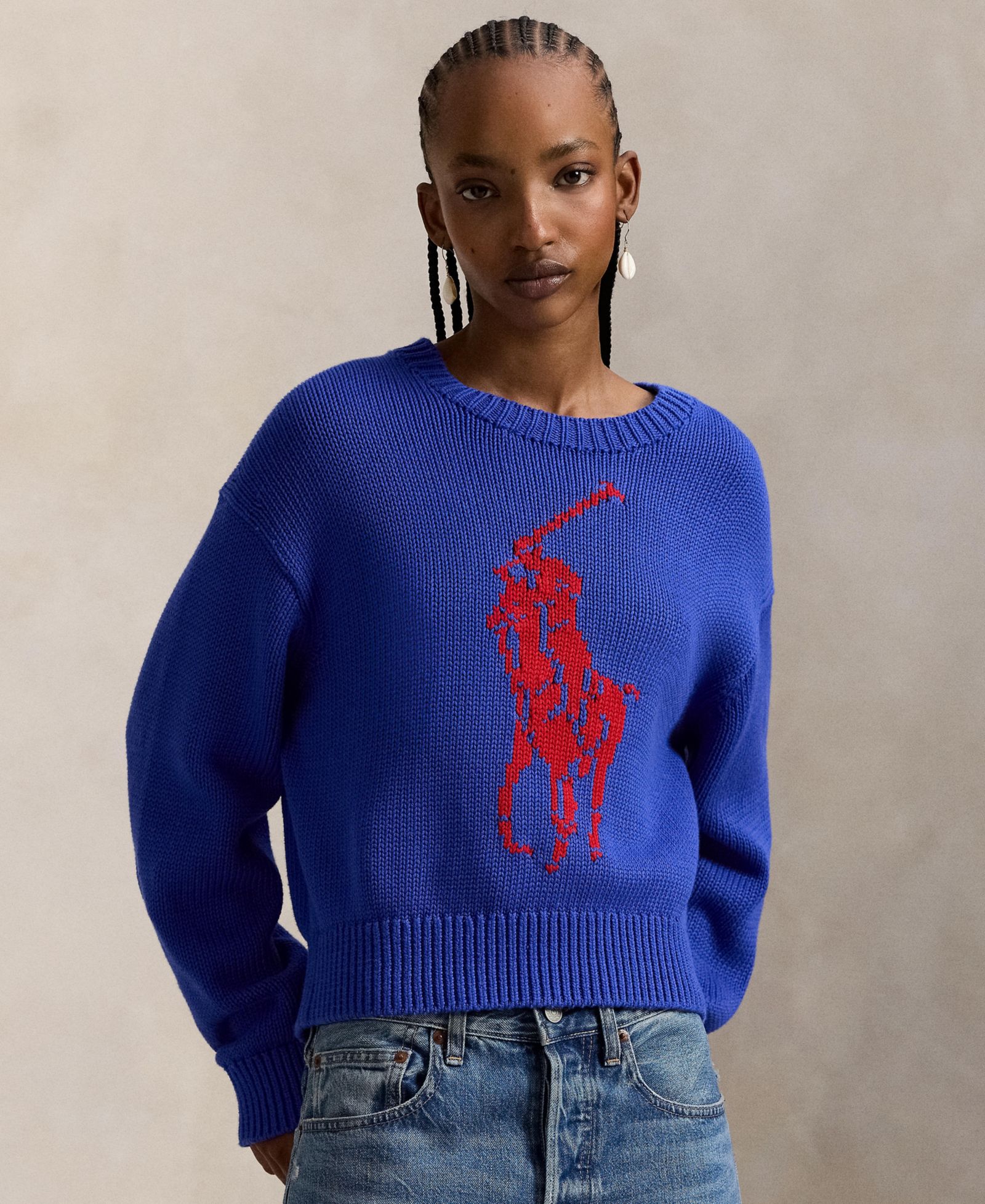 Женский джемпер Polo Ralph Lauren Big Pony с круглым вырезом