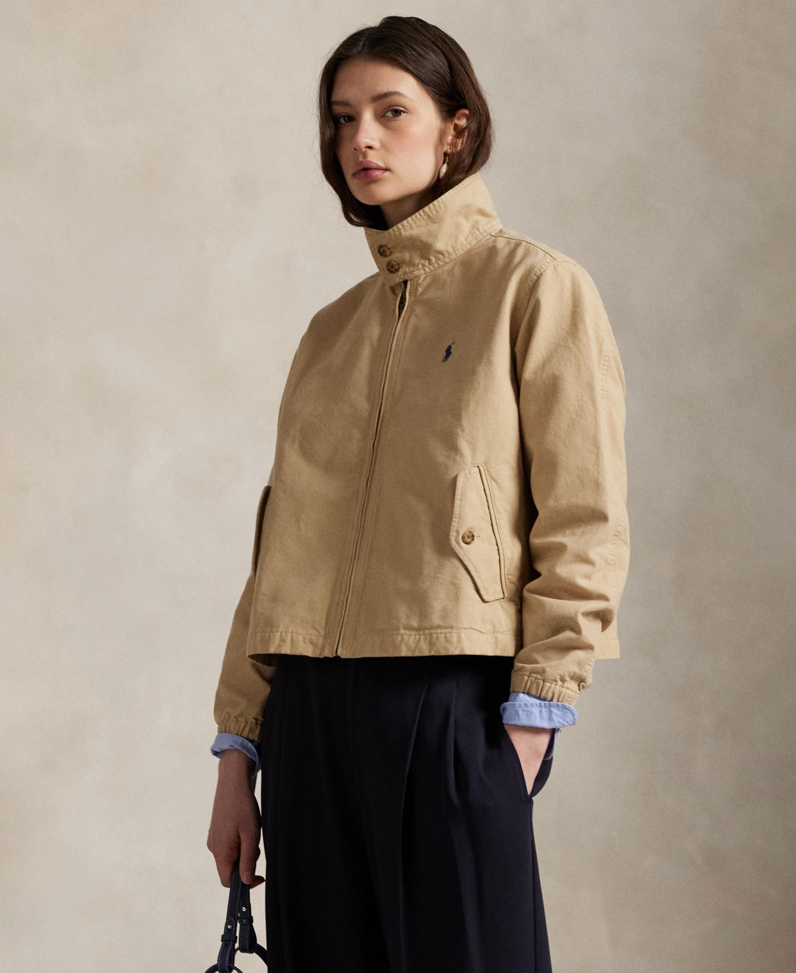 Polo Ralph Lauren Women's Canvas Stand Collar Jacket