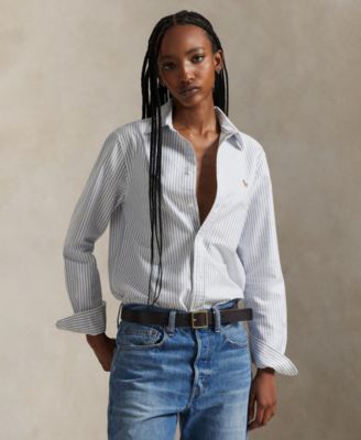 Женская классическая рубашка из оксфорда в полоску Polo Ralph Lauren