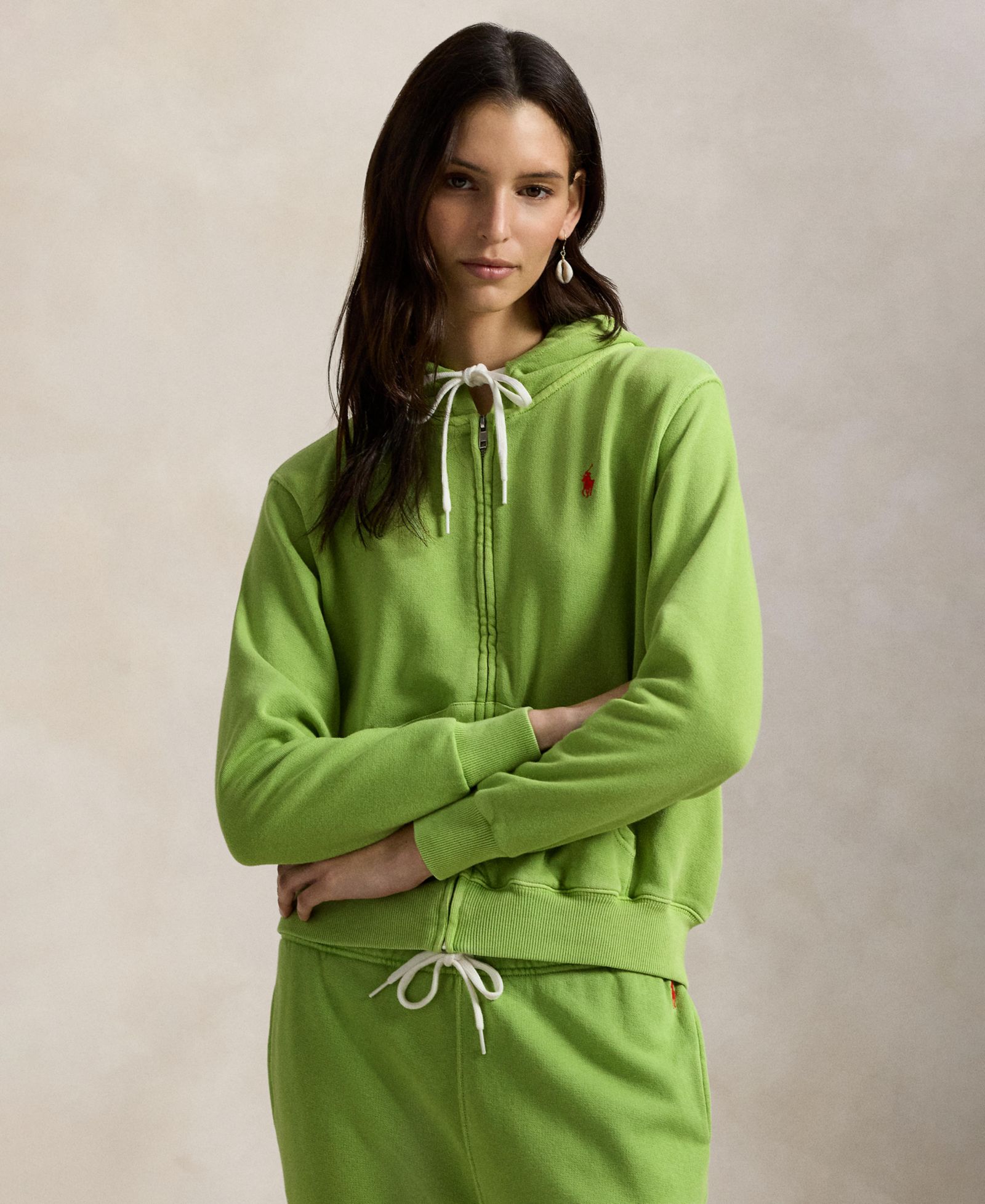 Женское худи Polo Ralph Lauren с полной молнией и завязками