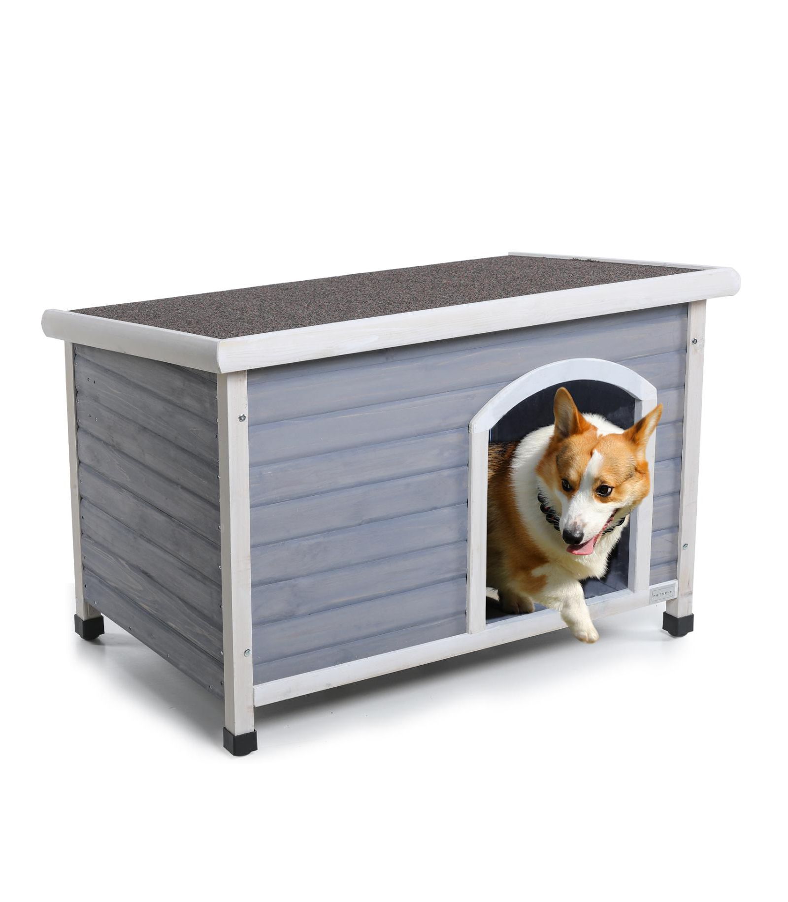 Streamdale Furniture Medium Wooden Dog House Waterproof Elevated Grey