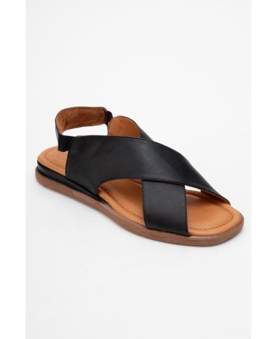 Forever & Always Shoes Women's Broods Elastic Leather Slip On Sandals