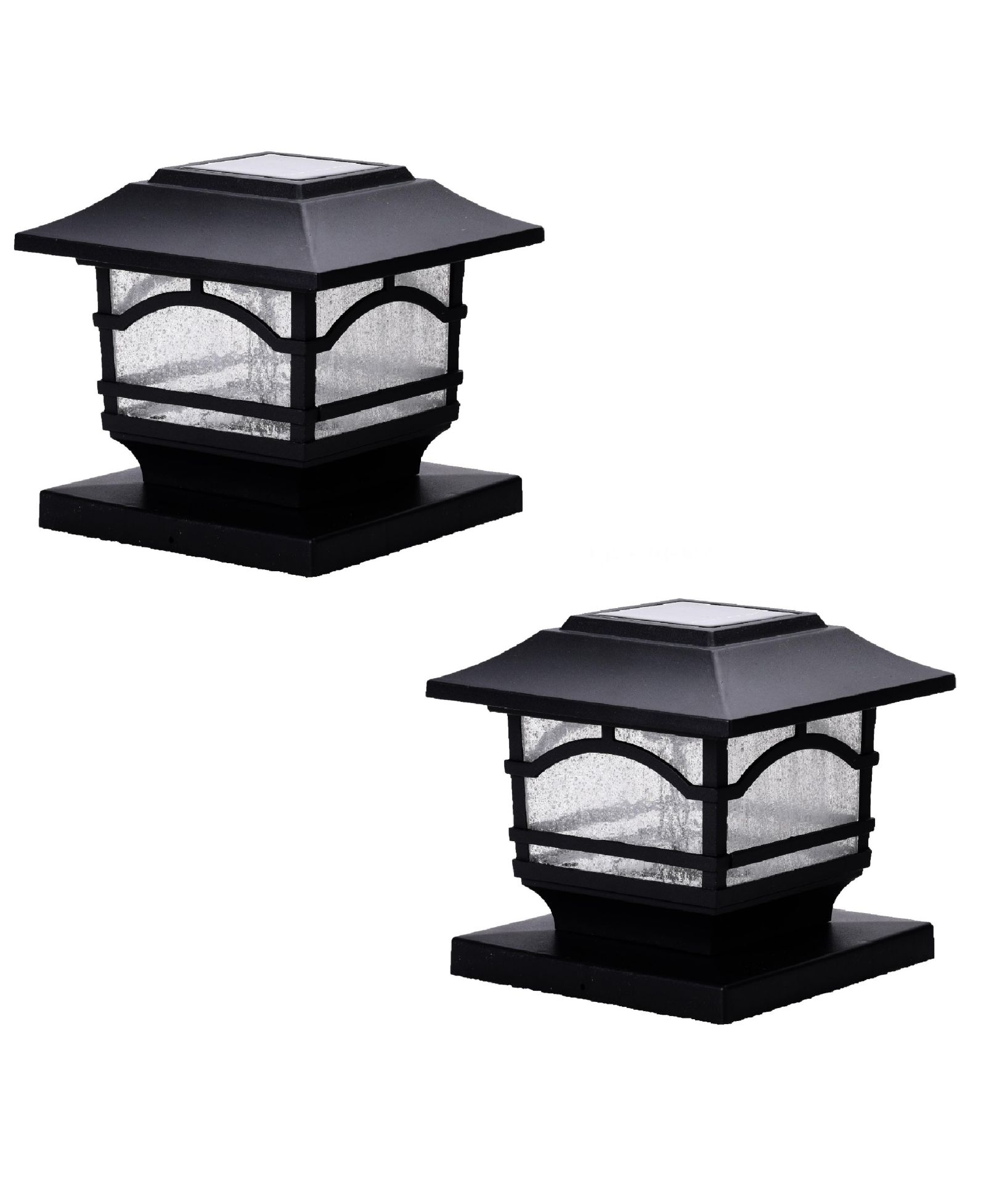 MAXSA Innovations Solar Post and Fence Cap Deck Railing Lights, 2-Pack Mission Style