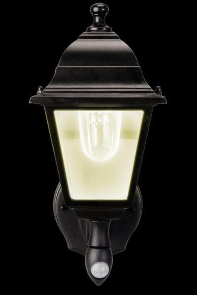 MAXSA Innovations Battery-Powered Metal And Glass Motion-Activated Warm White LEDS Outdoor Wall Sconce