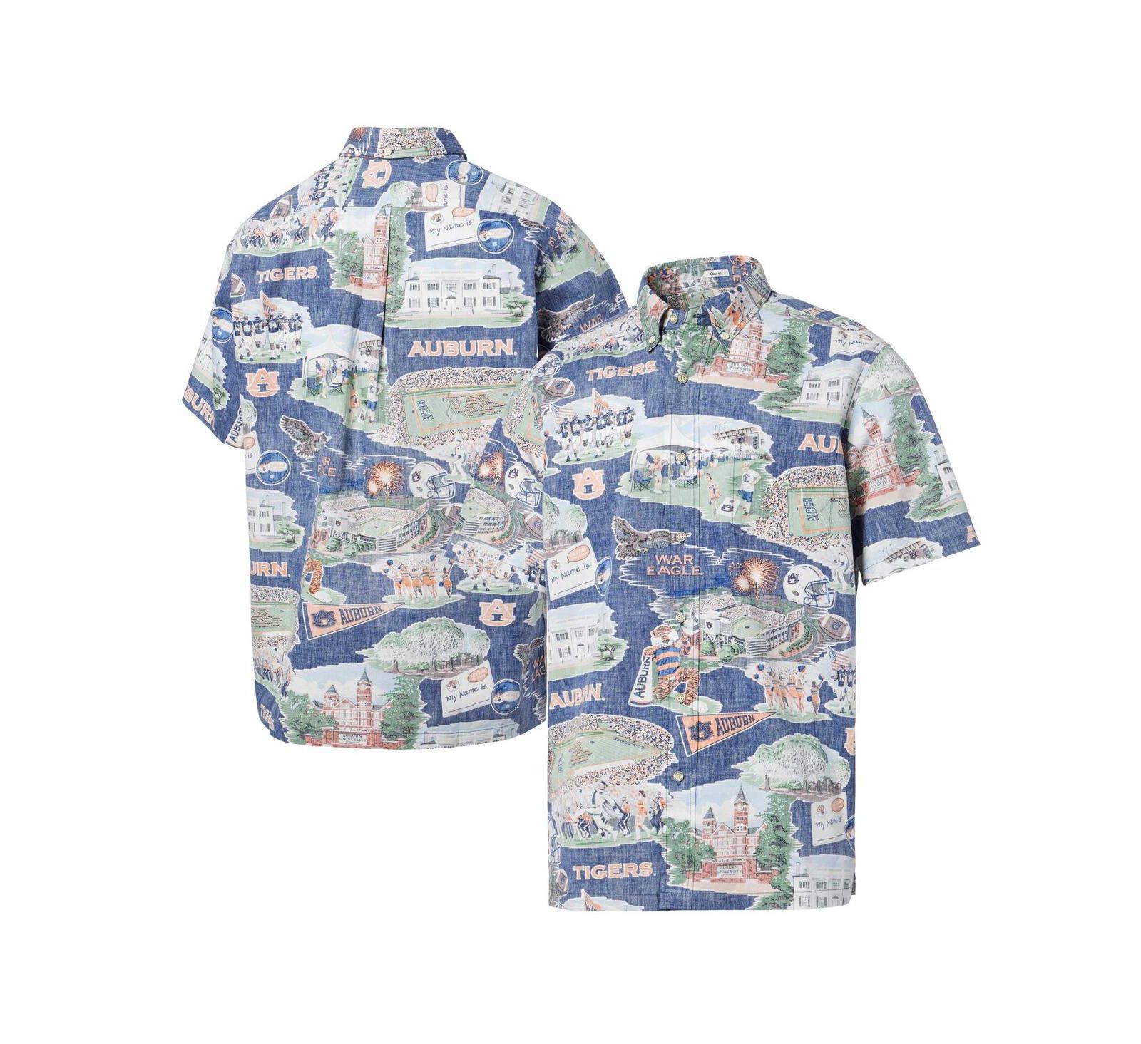 Reyn Spooner Men's Navy Auburn Tigers Scenic Button-Down Shirt