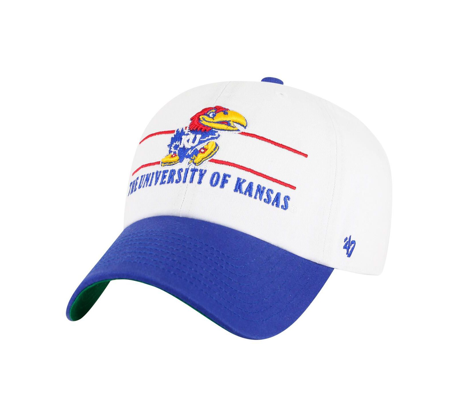 Мужская белая кепка '47 Brand Kansas Jayhawks Gridiron Clean Up Adjustable