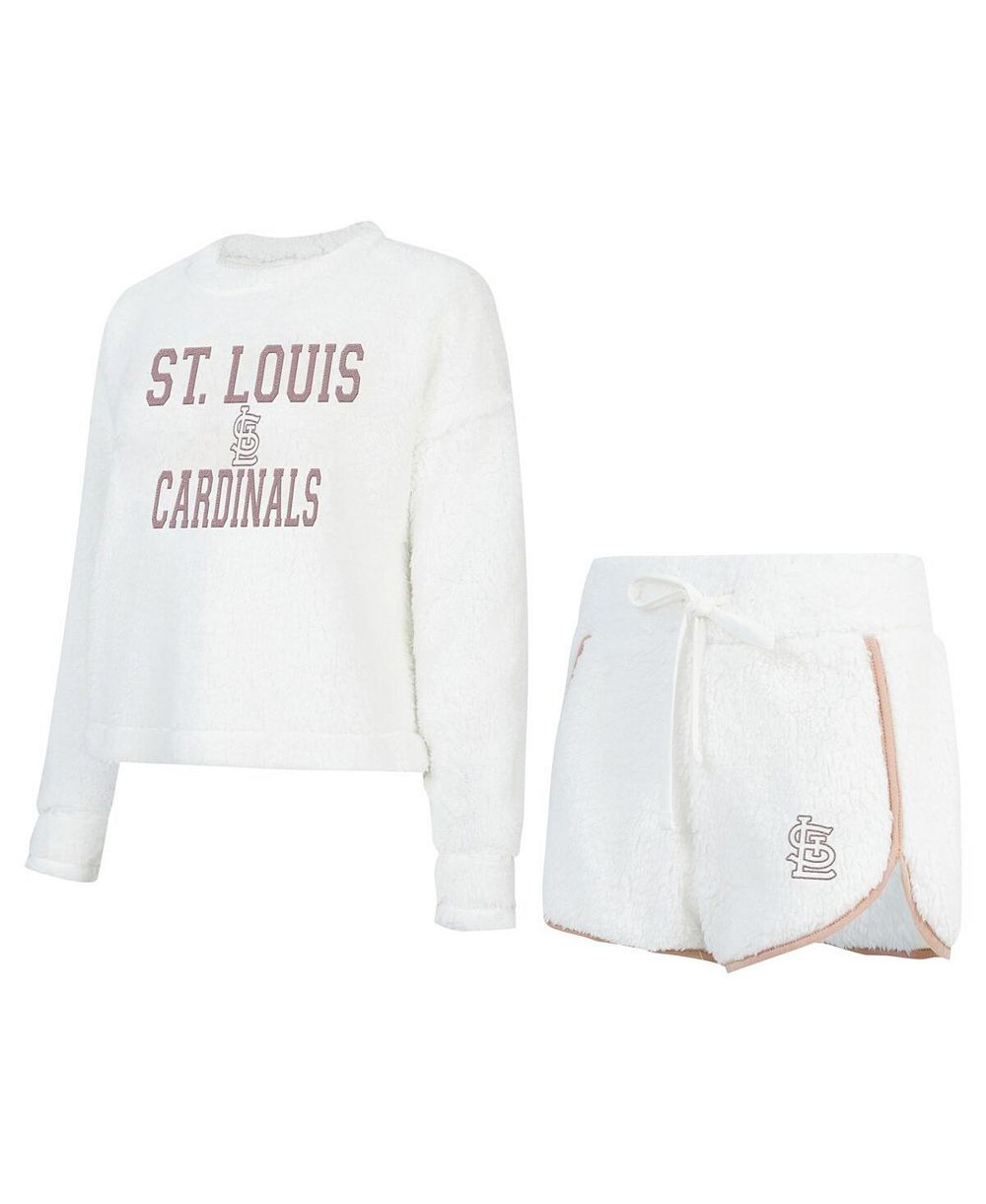 Женский комплект Concepts Sport: топ с длинным рукавом и шорты St. Louis Cardinals, белый