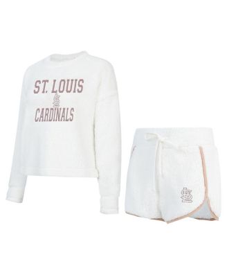 Женский комплект Concepts Sport: топ с длинным рукавом и шорты St. Louis Cardinals, белый
