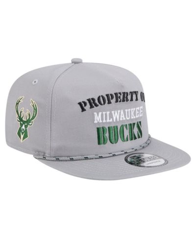 New Era Men's Gray Milwaukee Bucks Throwback Property Of Golfer Snapback Hat