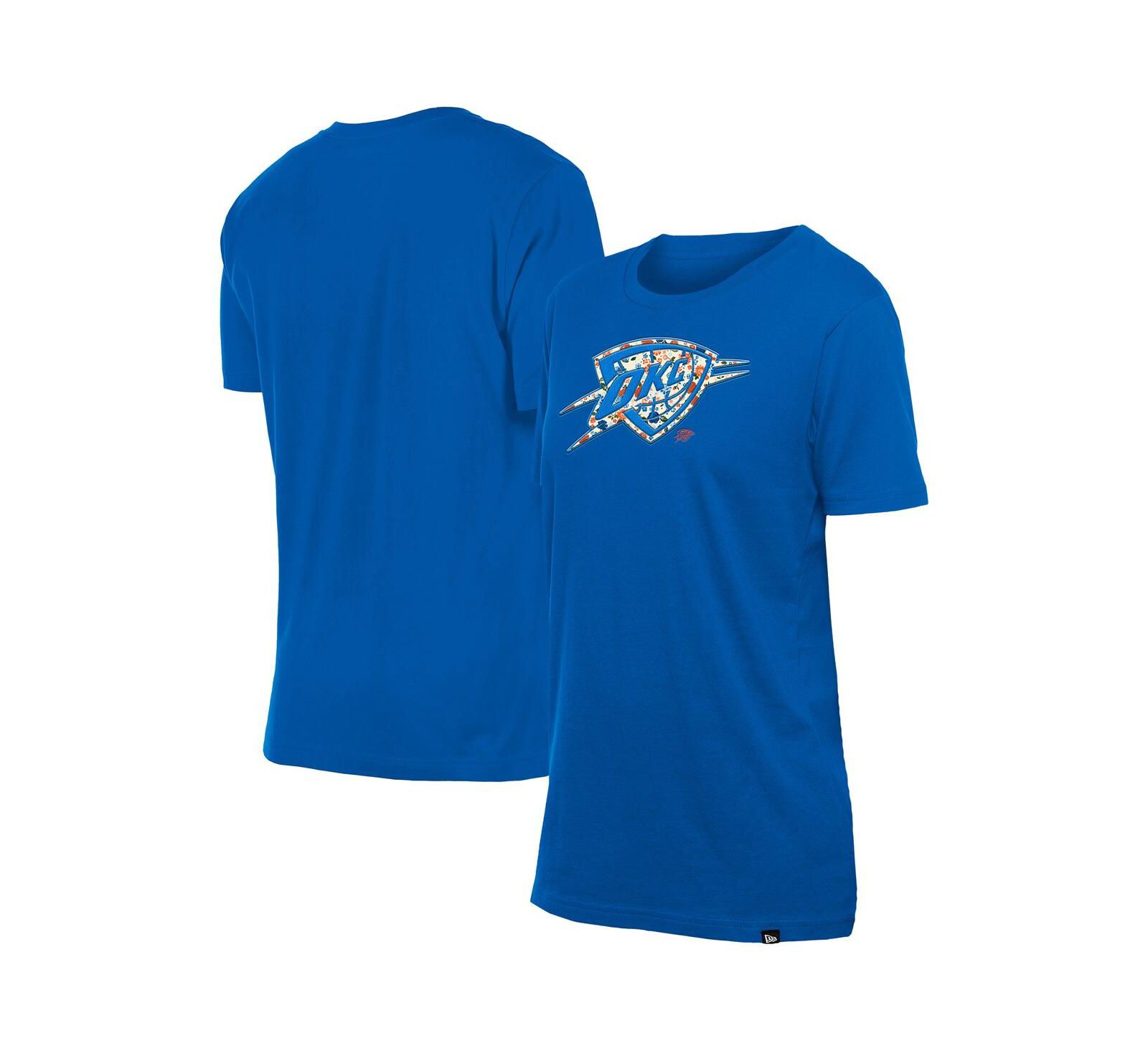 Женская футболка New Era Oklahoma City Thunder Glam Game Flower синяя