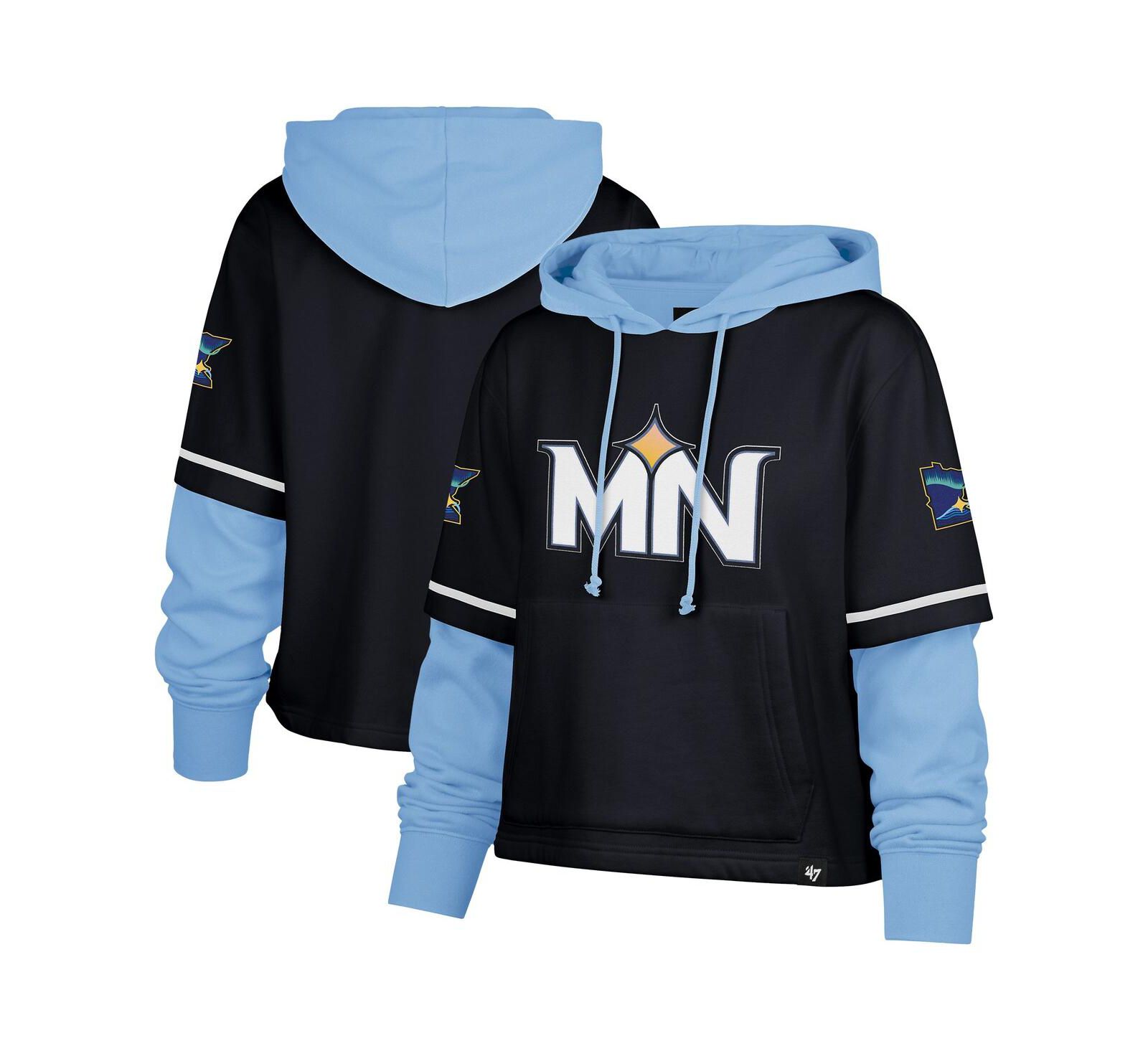 '47 Brand Женское укороченное худи Minnesota Twins City Connect, темно-синее
