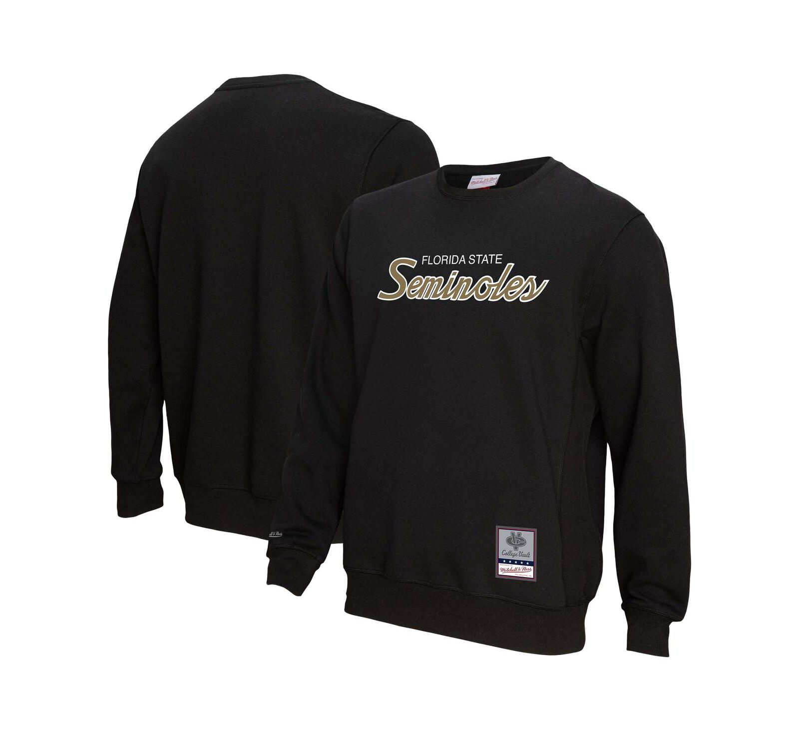 Мужская толстовка Mitchell & Ness Black Florida State Seminoles Elite Script Pullover