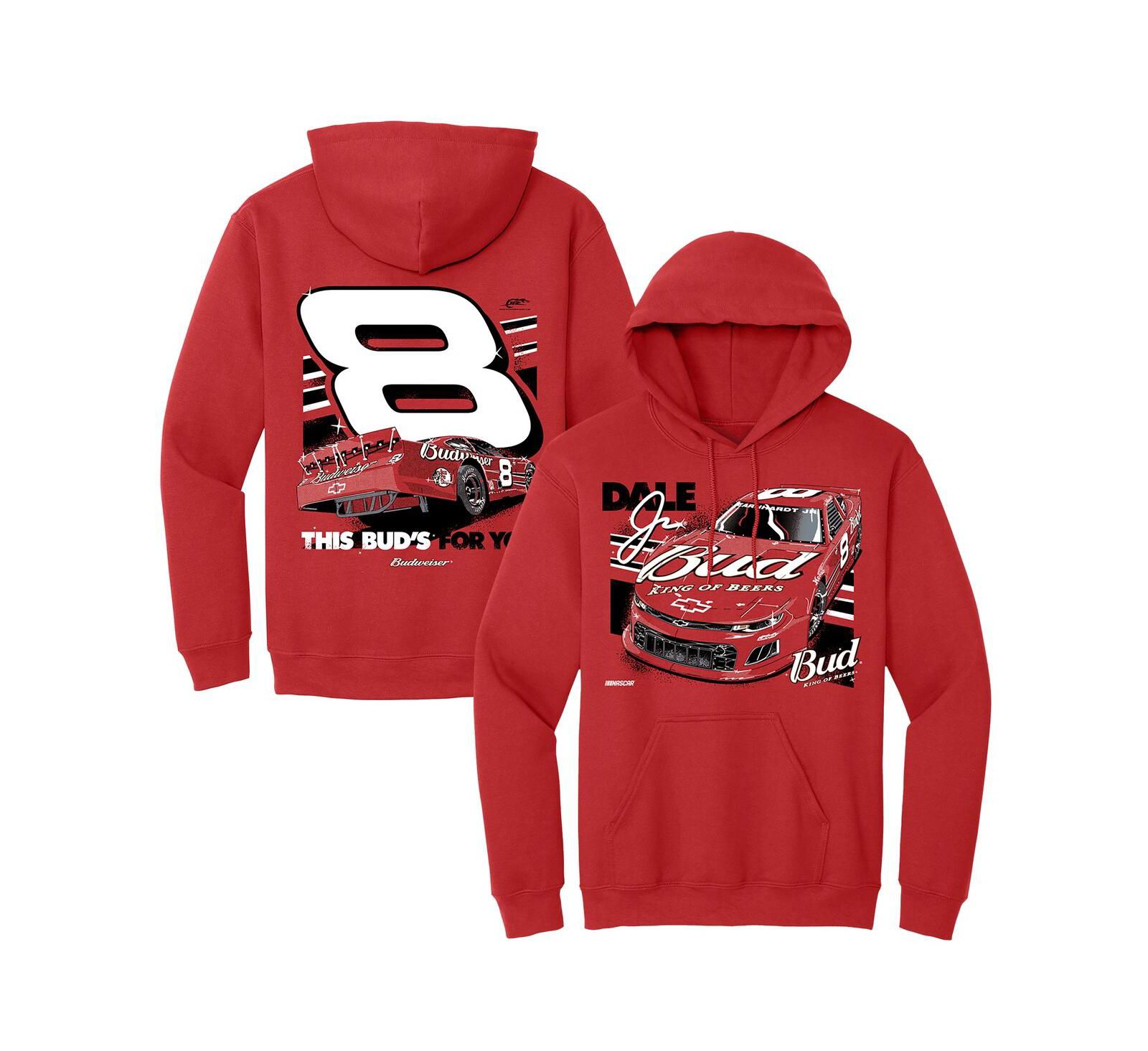 Мужской худи JR Motorsports Official Team Apparel Red Dale Earnhardt Jr. Budweiser Car