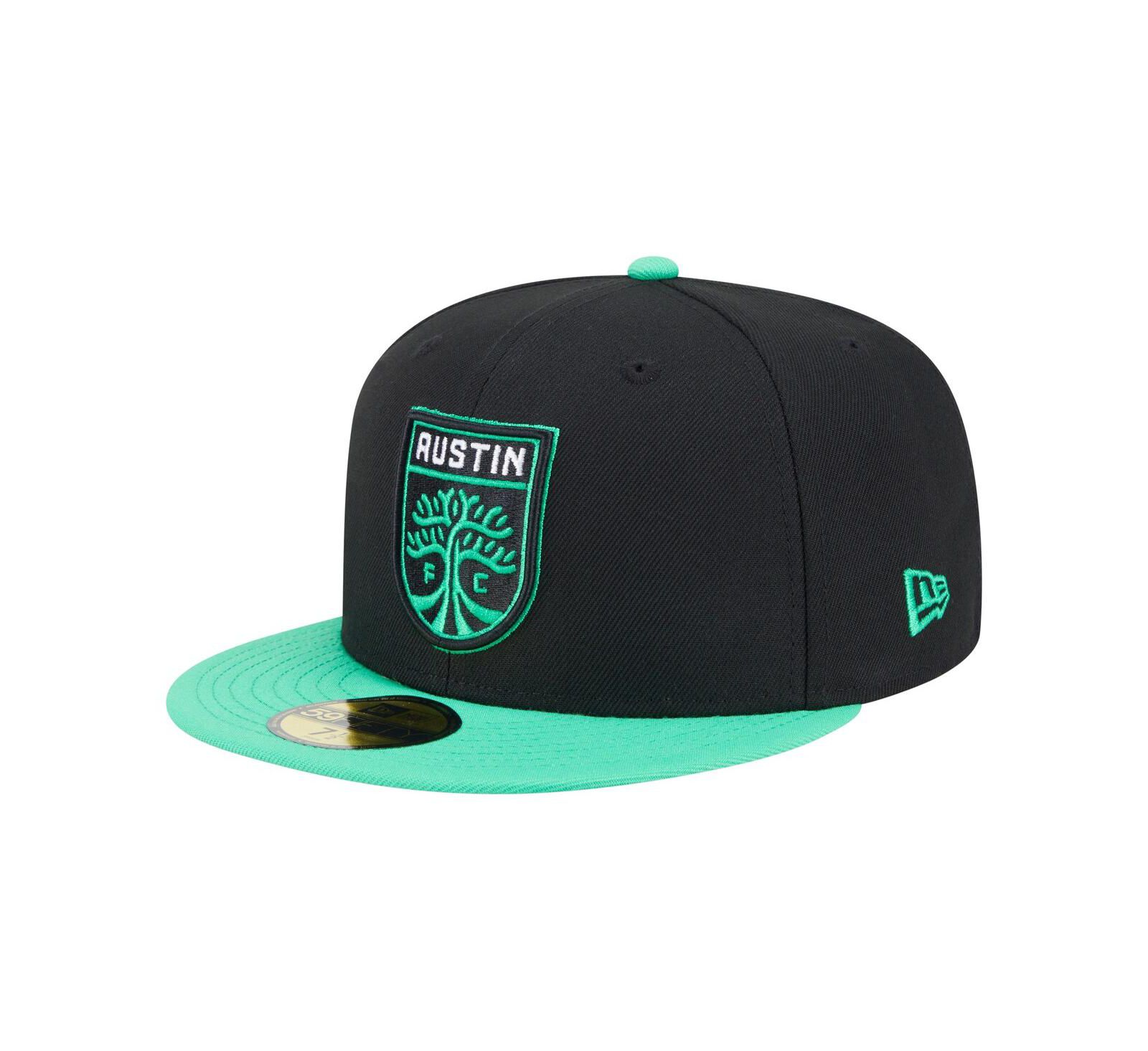 Мужская кепка New Era Black Austin FC 2025 Kickoff 59FIFTY Fitted