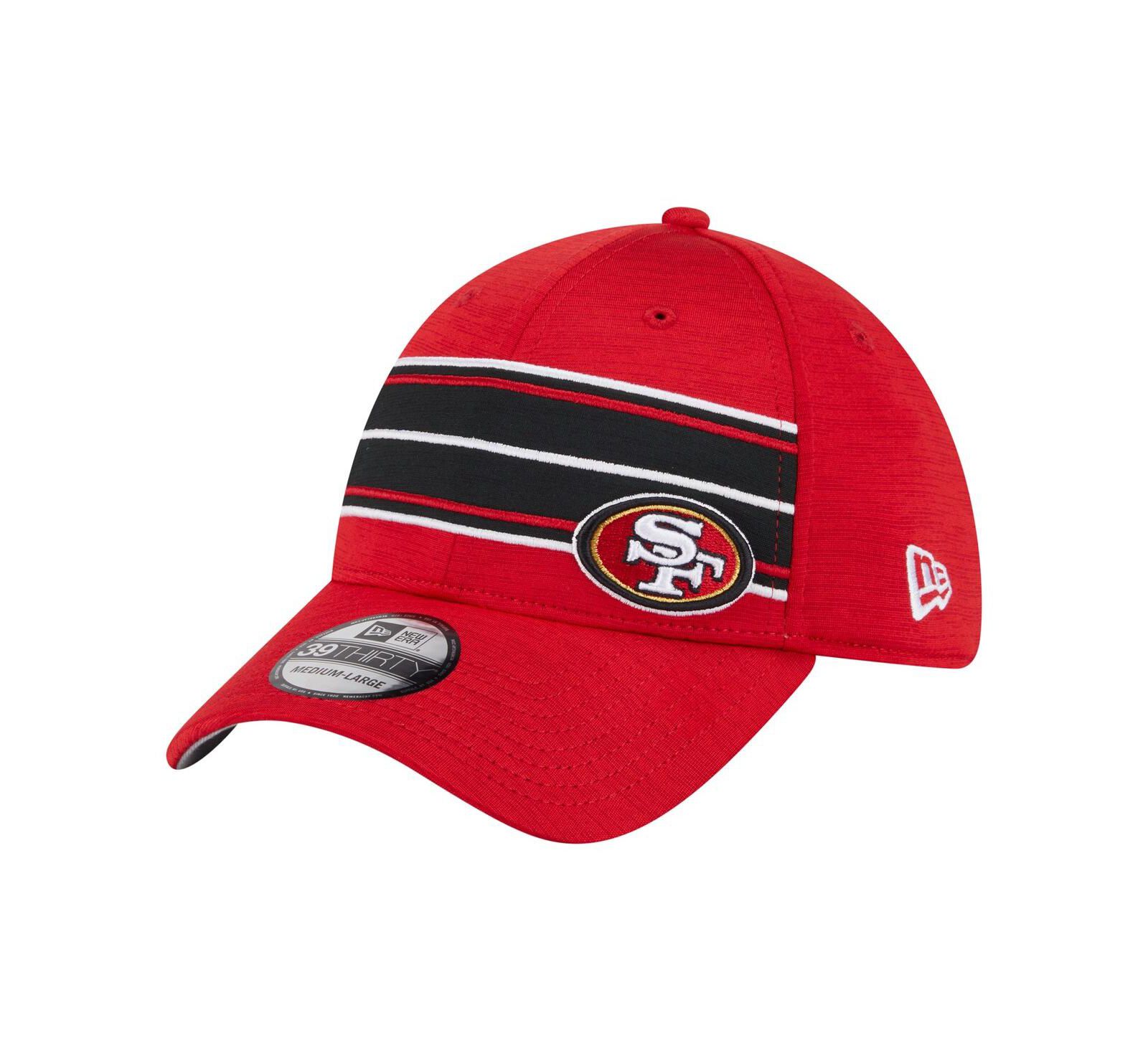 Мужская кепка New Era Scarlet San Francisco 49ers Stripes 39THIRTY Flex