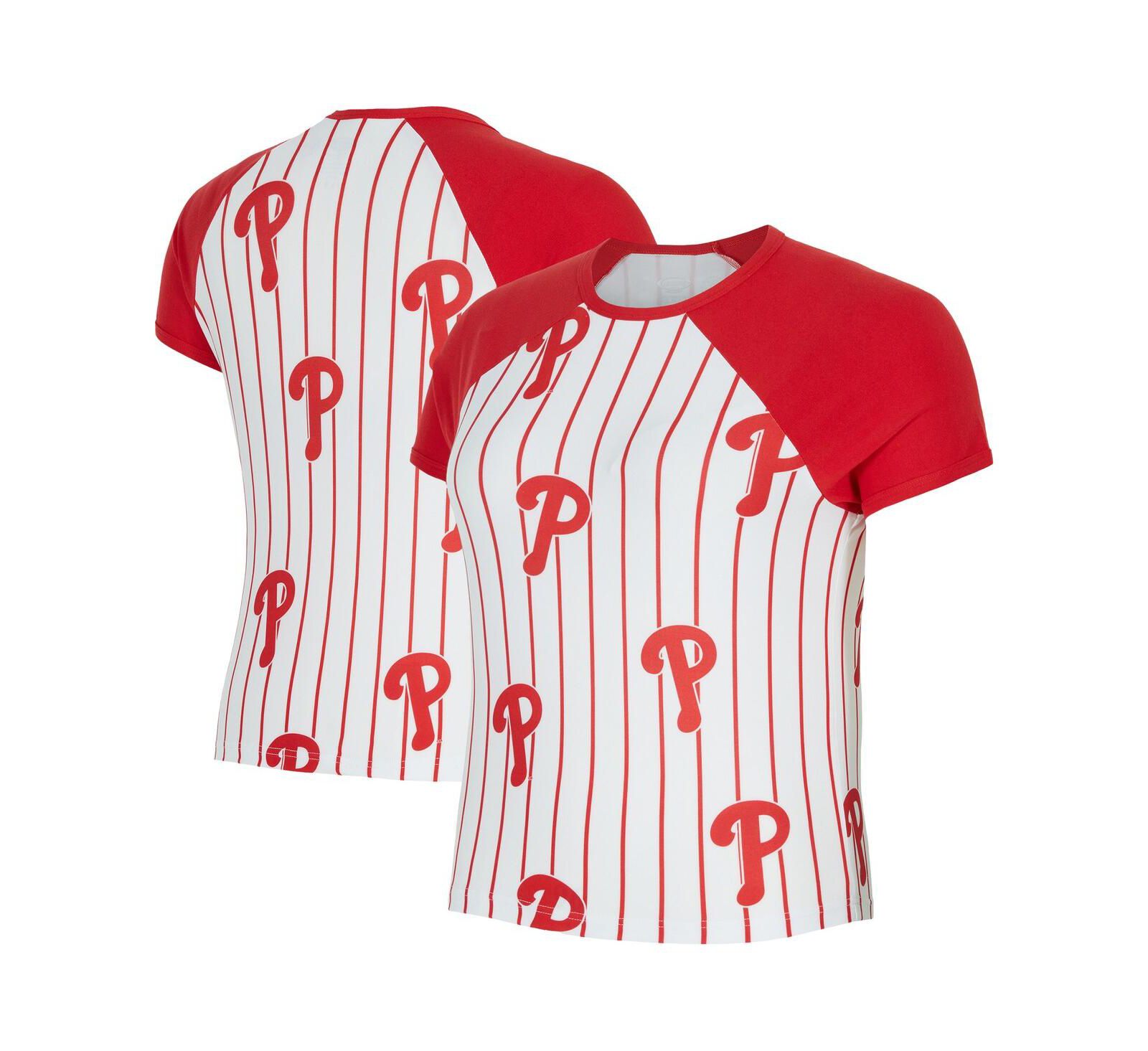 Женский топ Concepts Sport Philadelphia Phillies Outbound Pinstripe Raglan, белый