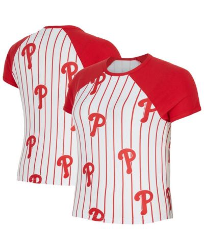 Женский топ Concepts Sport Philadelphia Phillies Outbound Pinstripe Raglan, белый