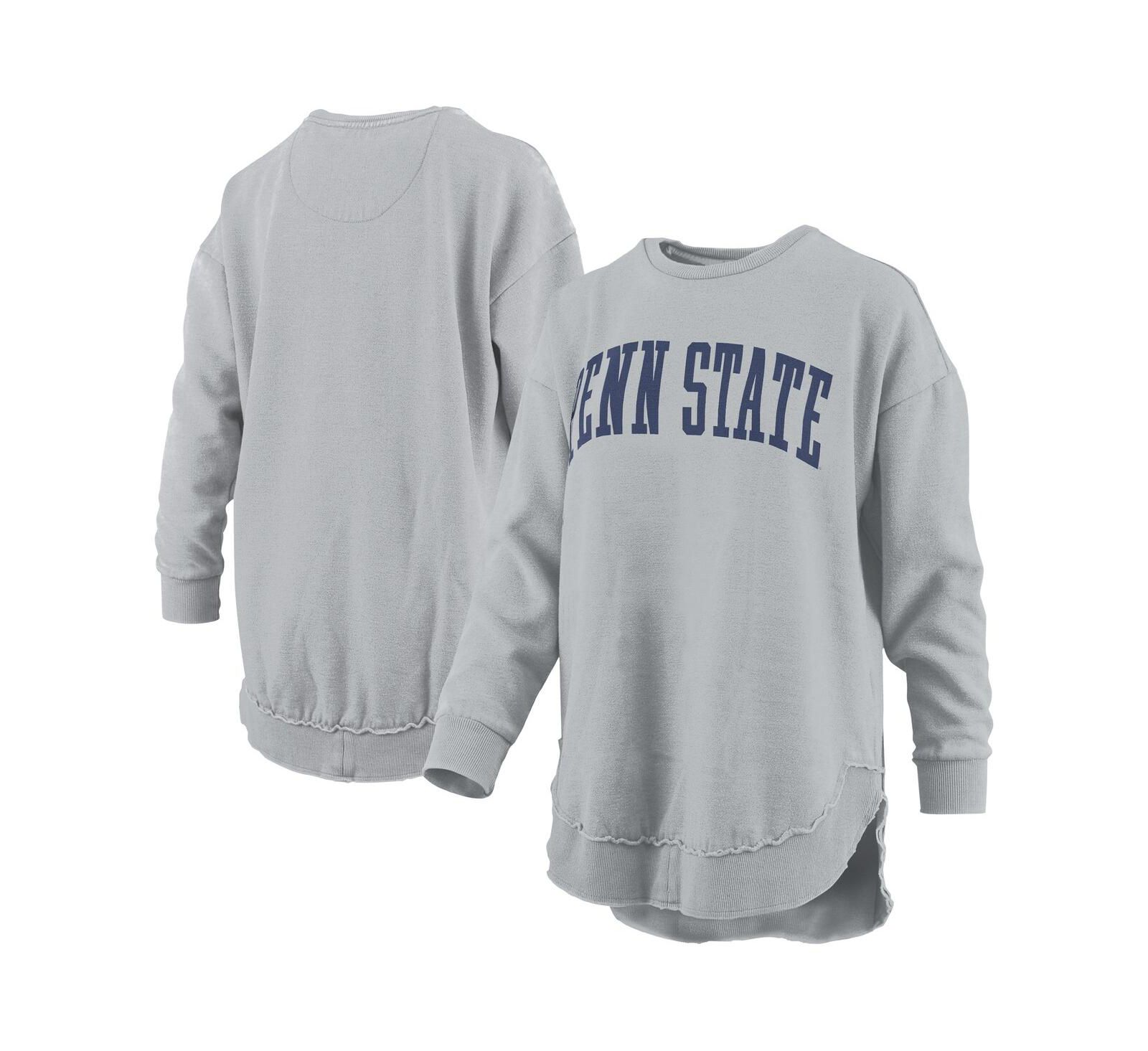 Женское худи-свитшот Pressbox Gray Penn State Nittany Lions Mélange Poncho Vintage Fleece