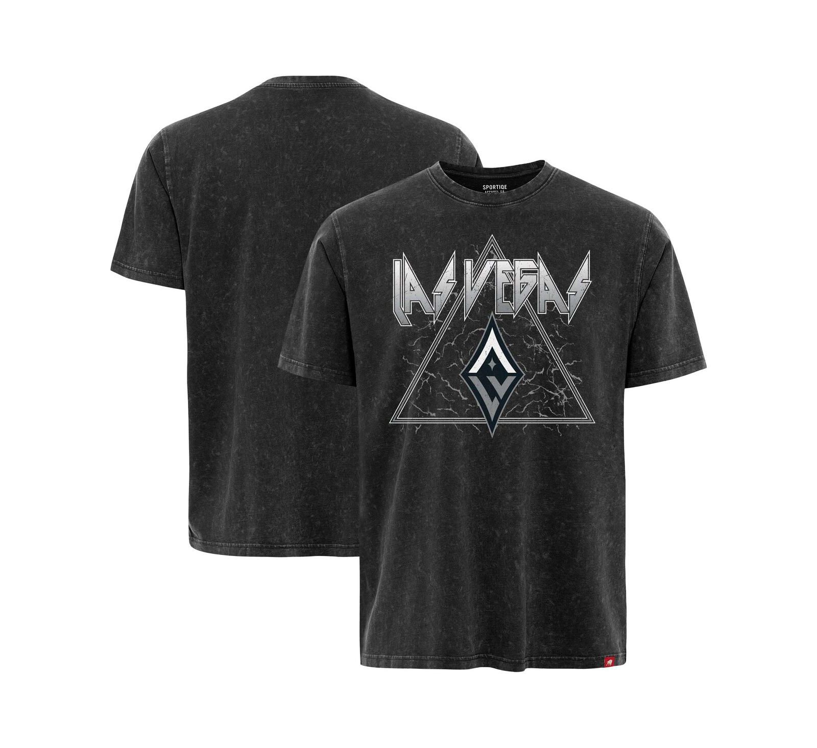 Мужская и женская премиум футболка Sportiqe Las Vegas Aces Rock Roll Collection Angus Mineral Wash Black