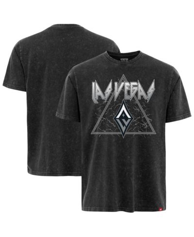 Sportiqe Men's and Women's Black Las Vegas Aces Rock Roll Collection Angus Mineral Wash Premium T-Shirt