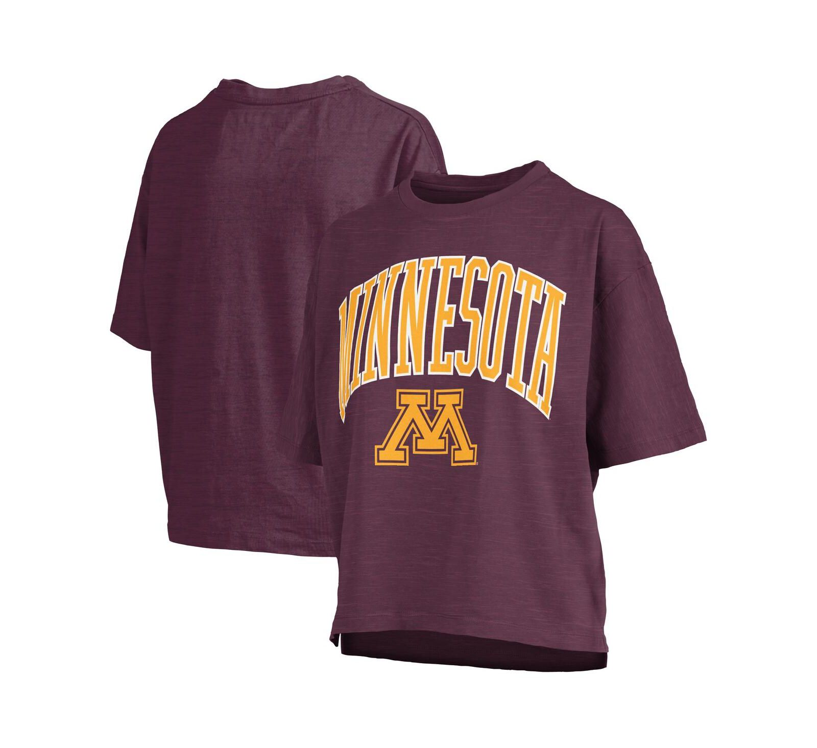 Pressbox Женская объемная футболка Minnesota Golden Gophers Nelson Arch, бордовая