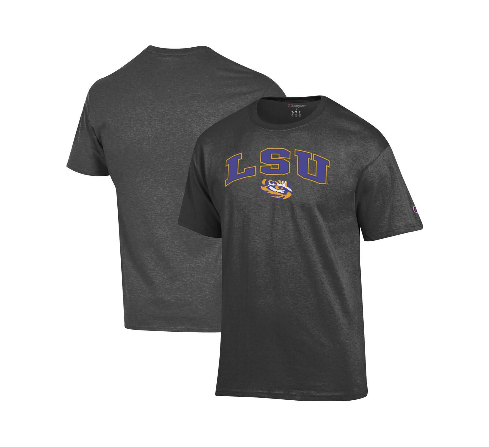 Мужская футболка Champion Charcoal LSU Tigers Arch Over Logo