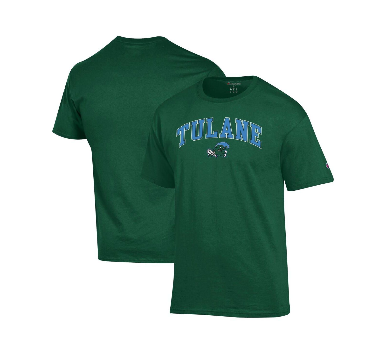 Champion футболка Men's Green Tulane Green Wave Arch