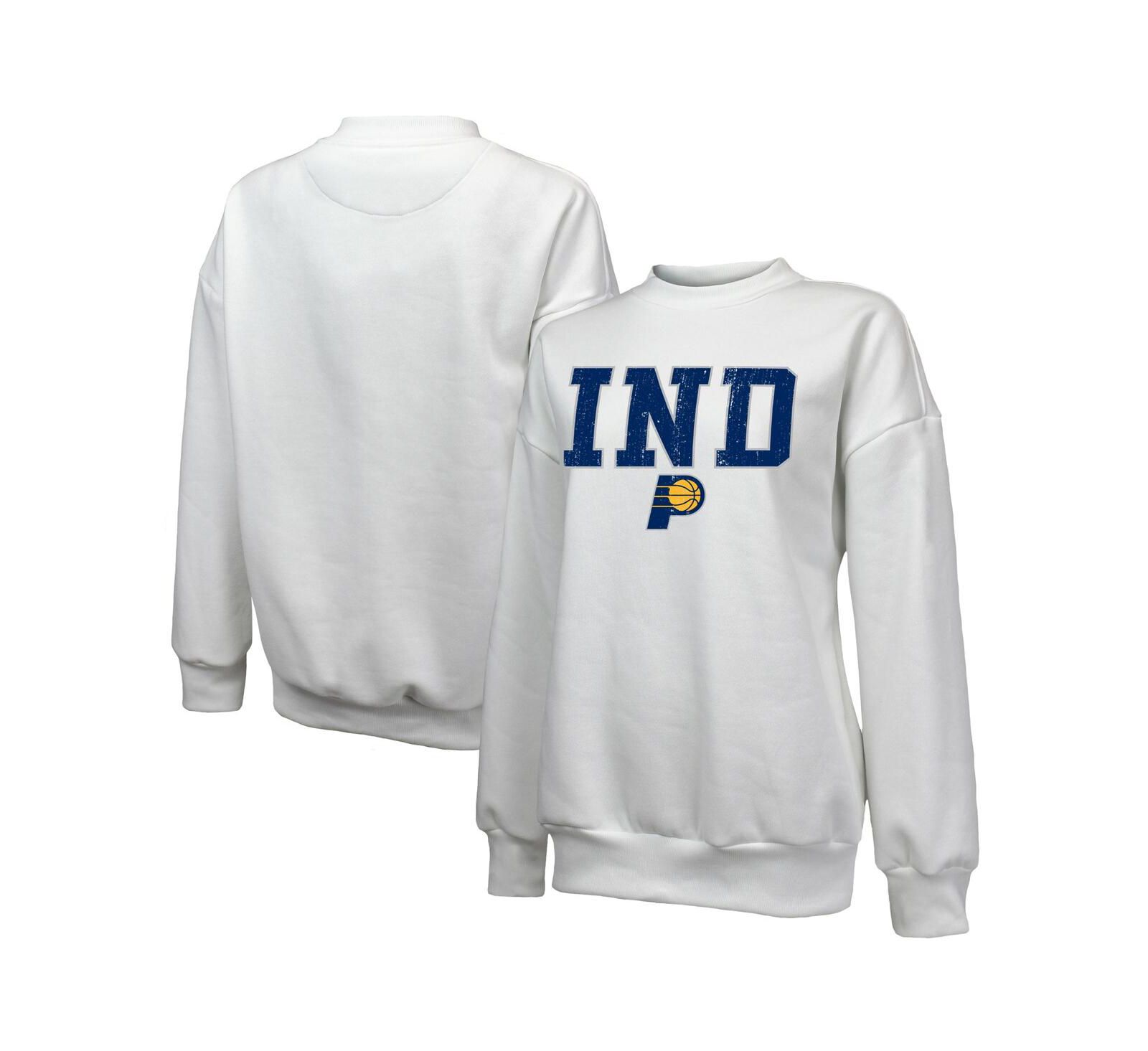 Женская свитшот Majestic White Indiana Pacers Classic Tri-Blend Pullover