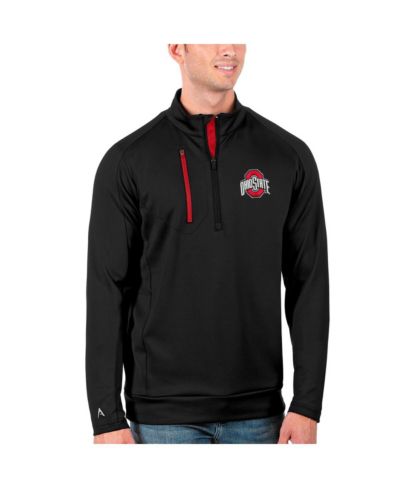 Antigua Мужская ветровка Half-Zip Ohio State Buckeyes Black/Scarlet