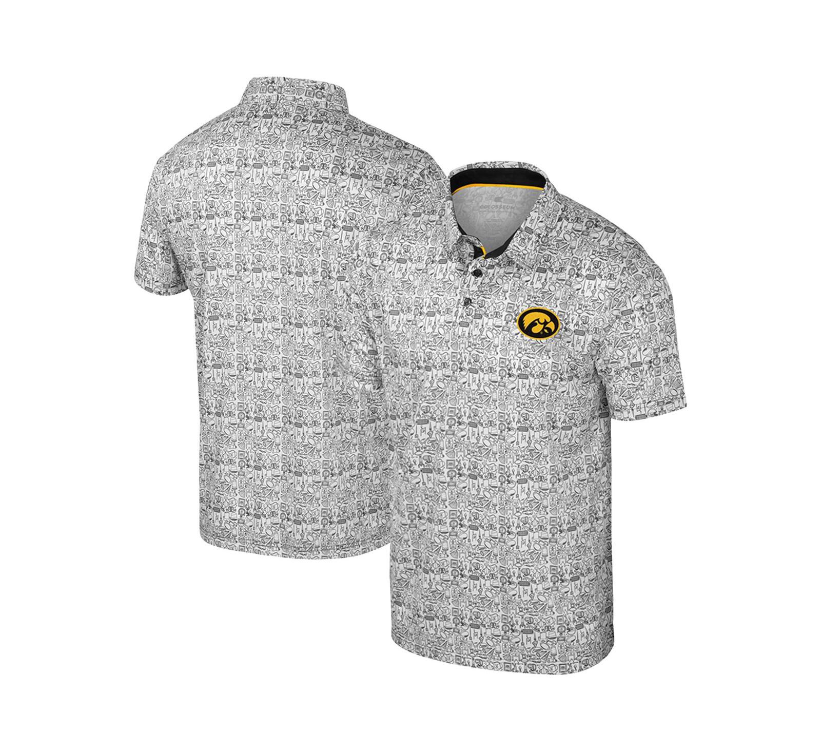 Мужская рубашка-поло Colosseum Black/White Iowa Hawkeyes Big & Tall