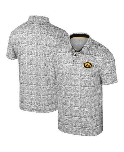 Мужская рубашка-поло Colosseum Black/White Iowa Hawkeyes Big & Tall