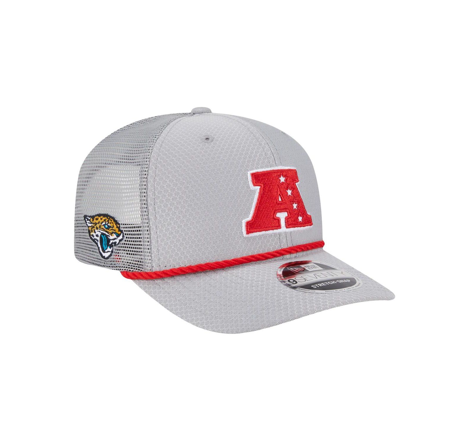 Мужская кепка New Era Gray Jacksonville Jaguars 2025 Pro Bowl 9SEVENTY Stretch-Snap