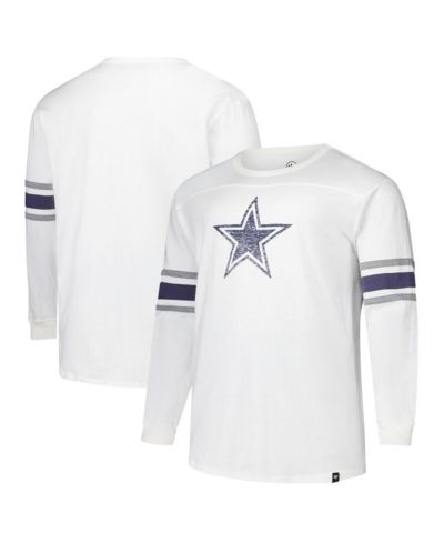 Мужская футболка '47 Brand White Dallas Cowboys Big & Tall Premier Brex Long Sleeve