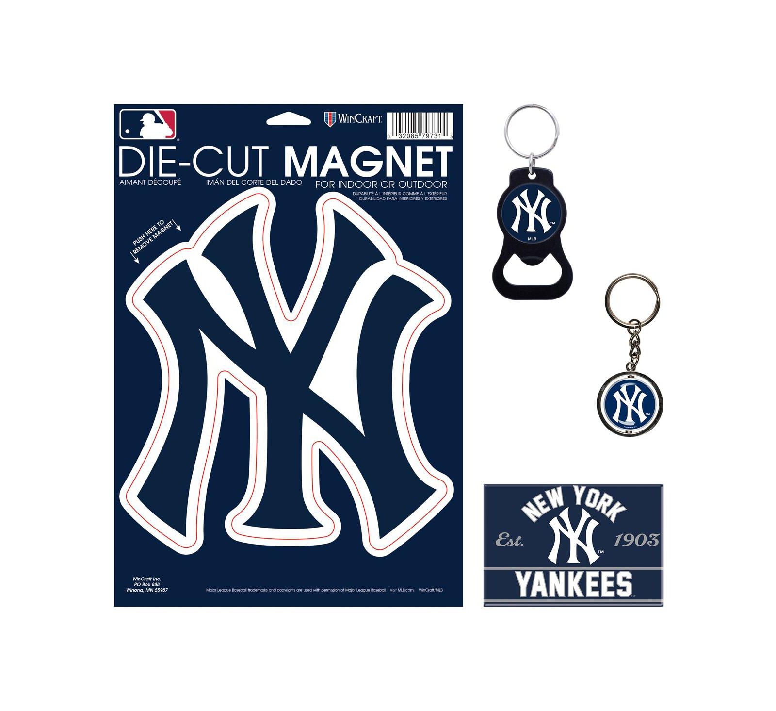 Wincraft New York Yankees 4-Pack Key Rings and Magnets Set