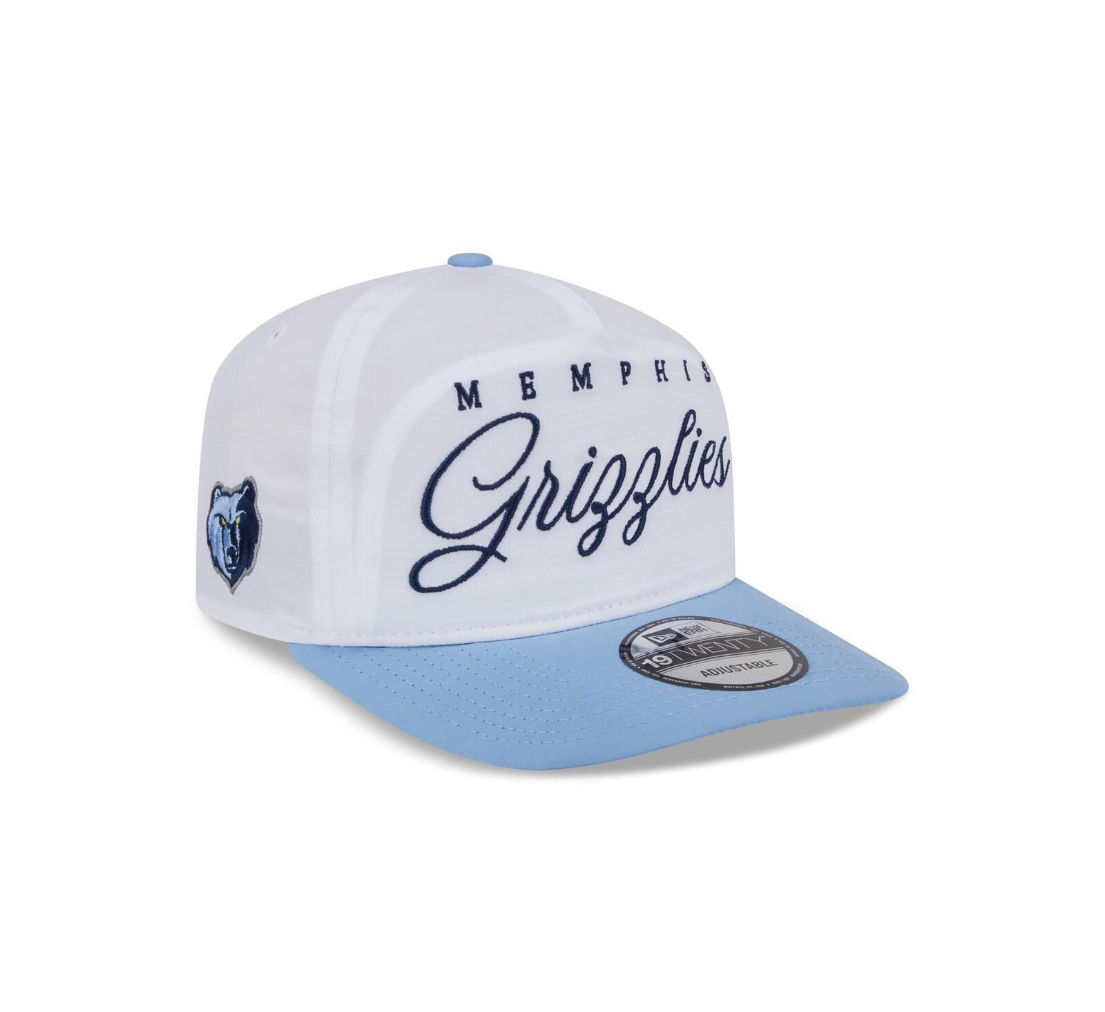 New Era Men's White/Light Blue Memphis Grizzlies 2025 NBA Draft On-Stage Nylon 19TWENTY Adjustable Hat
