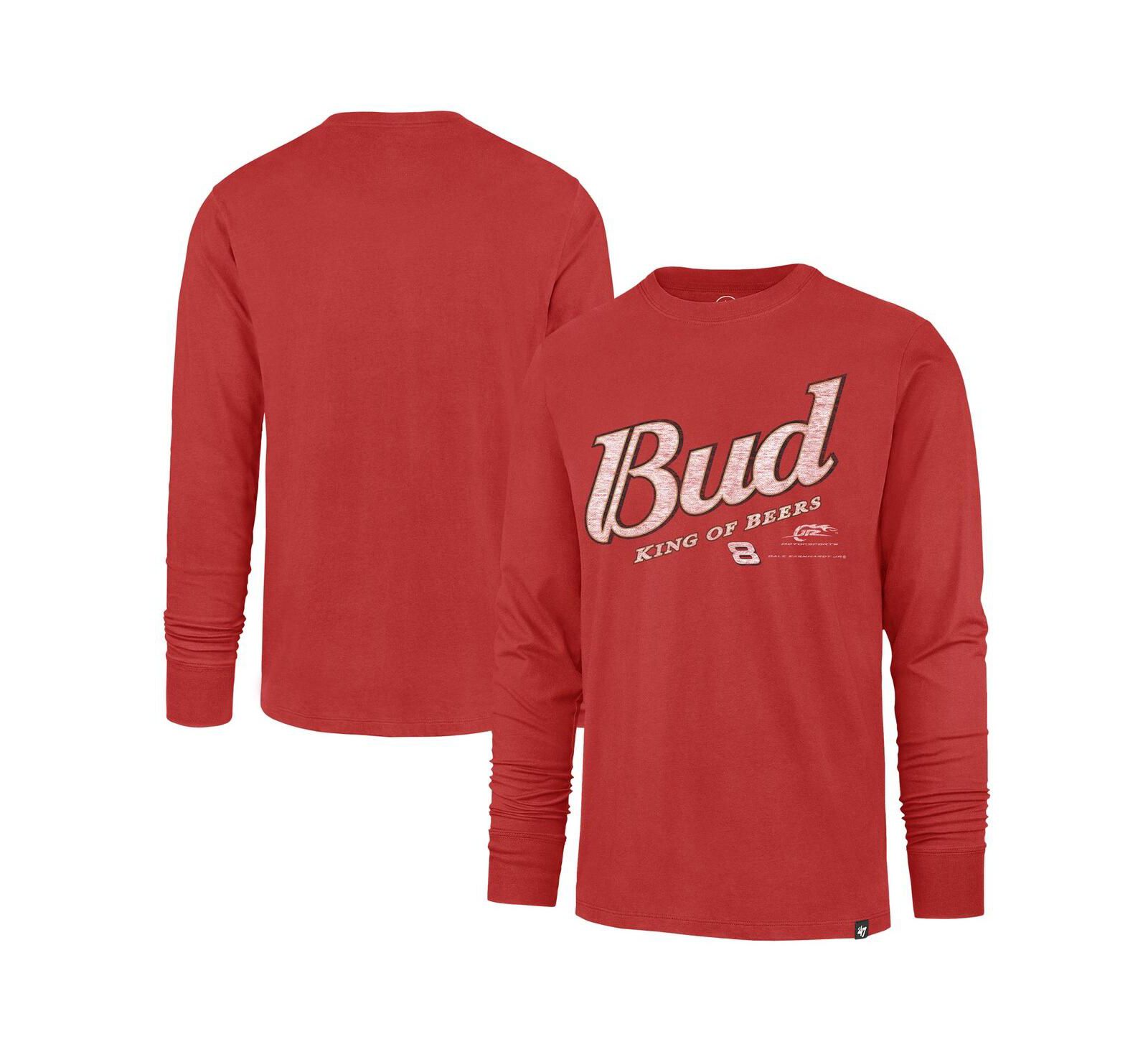 '47 Brand Men's Red Dale Earnhardt Jr. Budweiser Franklin Long Sleeve T-Shirt