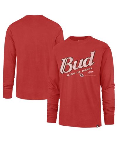 Мужская футболка '47 Brand Red Dale Earnhardt Jr. Budweiser Franklin с длинным рукавом