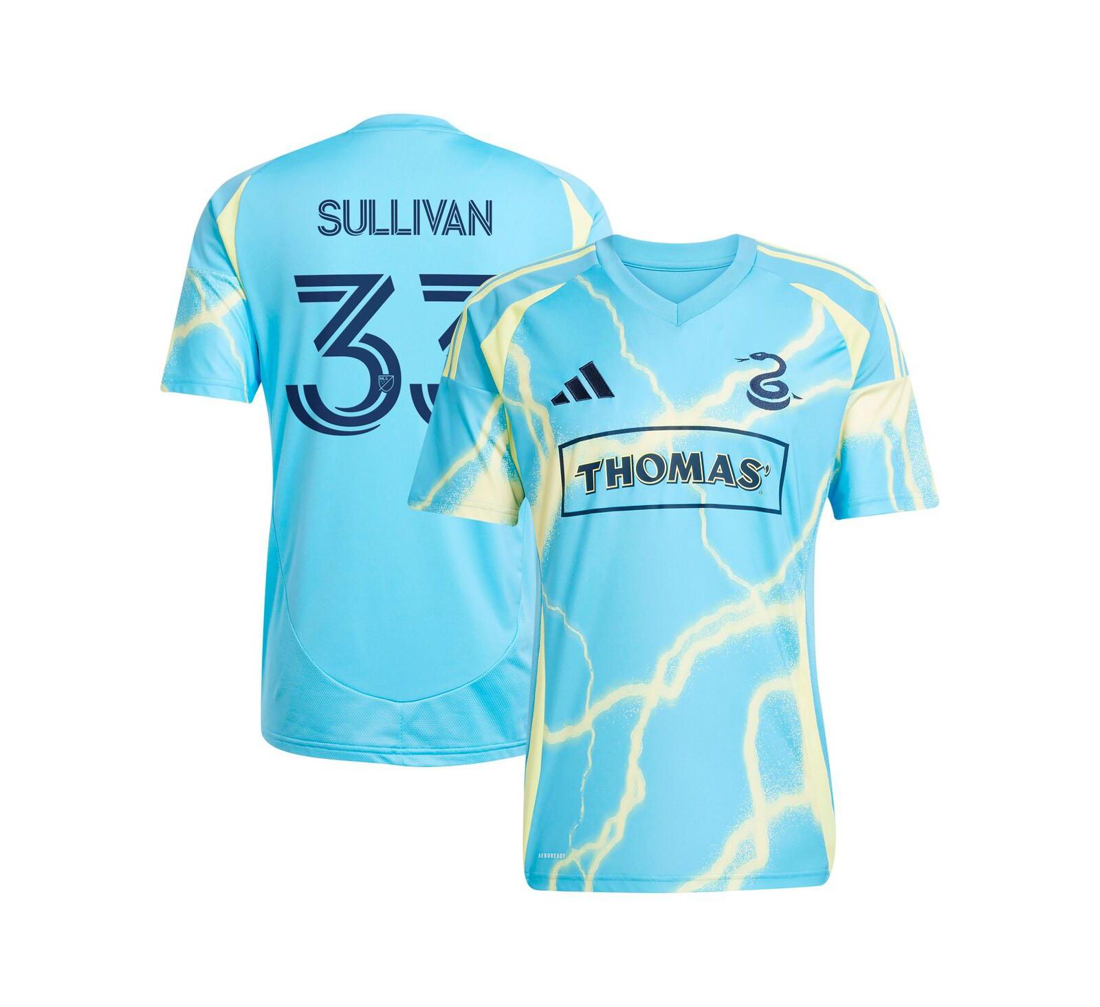 adidas Мужская реплика джерси Philadelphia Union 2025 The Voltage Kit, синяя