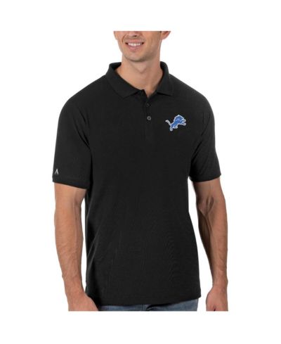 Мужская рубашка-поло Antigua Black Detroit Lions Legacy Pique Polo Shirt
