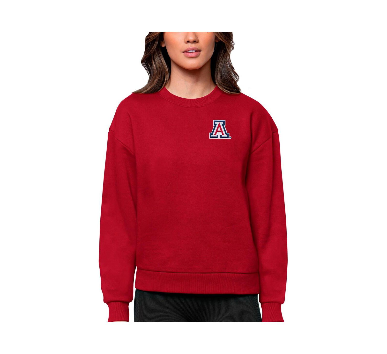 Женская толстовка Antigua Women's Red Arizona Wildcats Logo Victory с круглым вырезом
