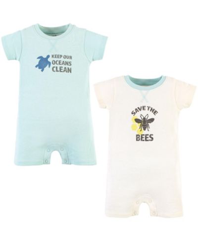 Touched by Nature Baby Boys Unisex 2 Pack of Natural Rompers