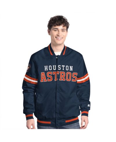Starter Men's Navy Houston Astros Scout Full-Snap Varsity Jacket