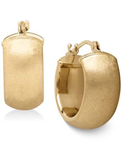 Satin серьги-кольца Huggie из золота 14k, 15mm