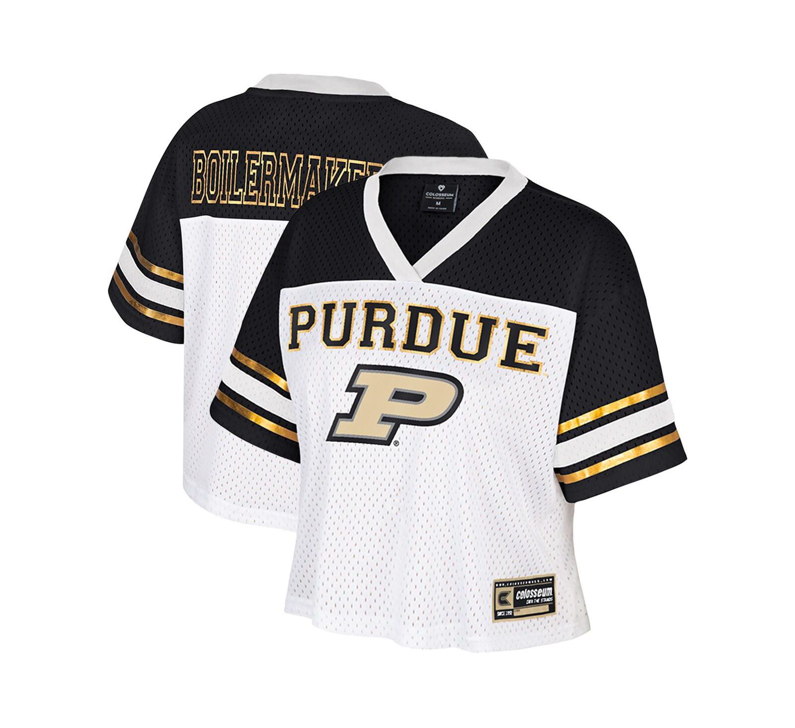 Colosseum Женская укороченная футбольная джерси Purdue Boilermakers Treasure, белая