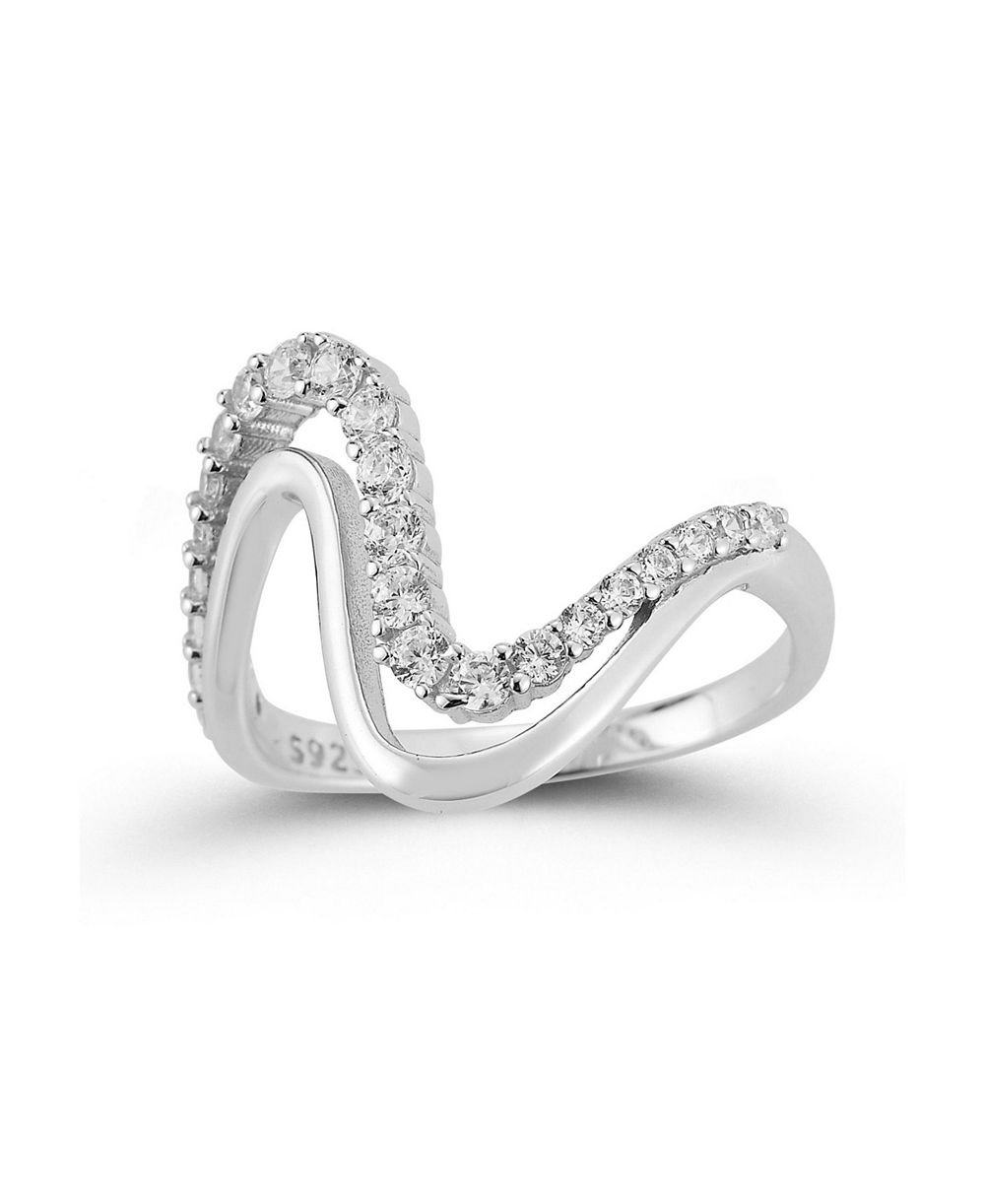 Rachel Zoe кольцо Double Wave из позолоченного серебра