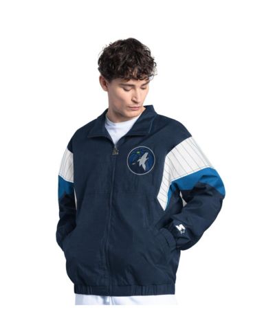 Starter Men's Navy Minnesota Timberwolves Yard Line Full-Zip Jacket